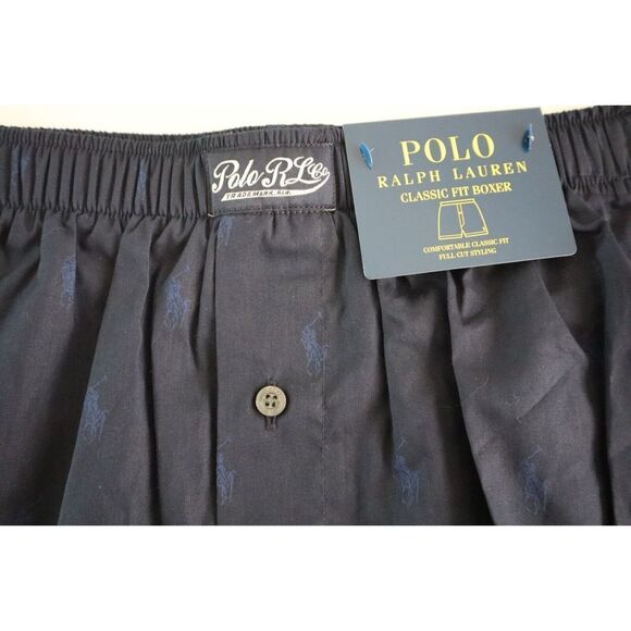 Polo Ralph Lauren R382RL Men's Sz M Navy Allover Pony Print Classic Fit Boxers - Picture 3 of 4